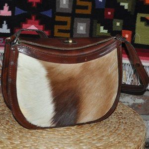 Structured Cowhide Leather Shoulder Crossbody Bag Purse Adjustable Strap